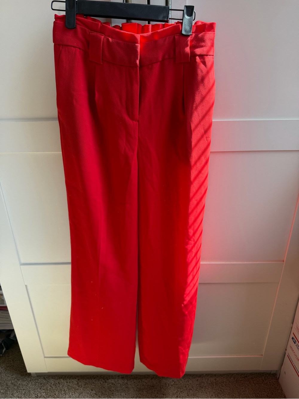 Express Red High-rise Wide-Leg Trousers